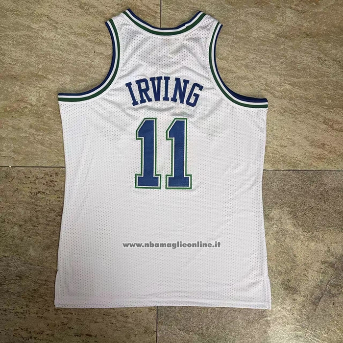 Maglia Dallas Mavericks Kyrie Irving No 11 Mitchell & Ness 2023-24 Bianco